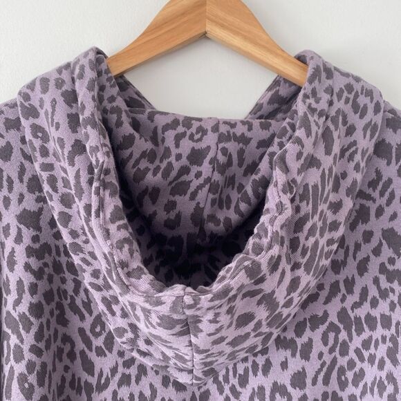 American Eagle Ahh-Mazingly Soft Purple Leopard Print Hoodie Sweater Jegging Fit - Picture 5 of 9